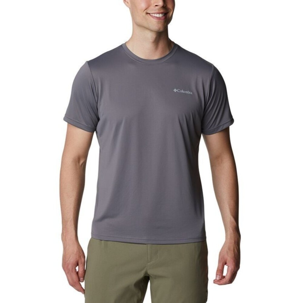Columbia Men's Hike Moisture-Wicking Crew Neck T-shirt Dark Gray Heather M